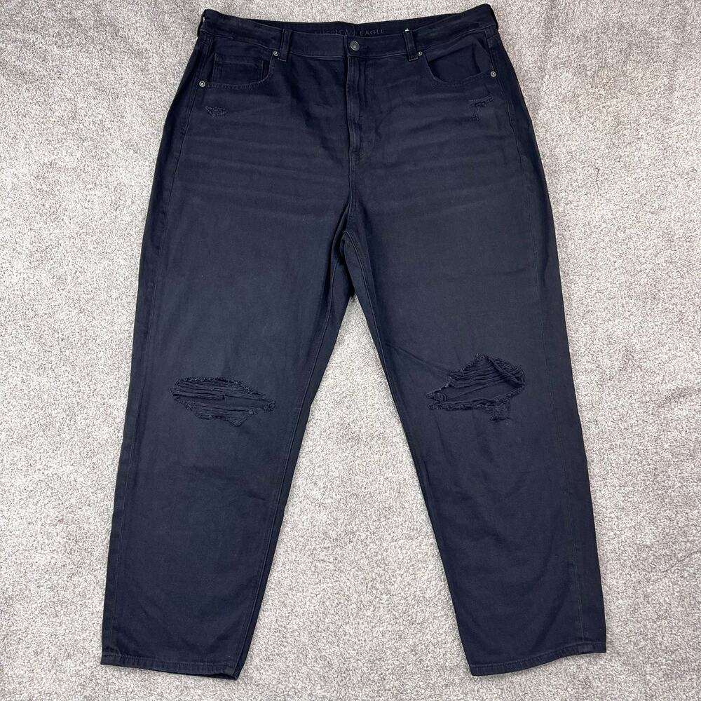 American Eagle Mom Straight Jean Black distressed size 20 Regular